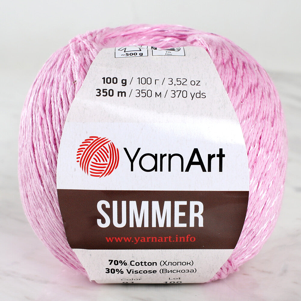 Yarnart Summer Pembe El Örgü İpi - 01